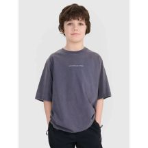 T-shirt oversize z nadrukiem chłopięcy 4F 4FJWSS25TTSHM1879-22S