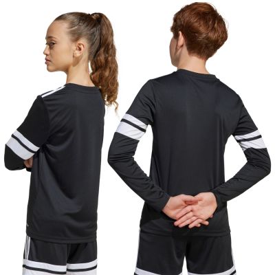 4. Koszulka dla dzieci adidas Squadra 25 Long Sleeve Jersey czarno-biała JJ0047