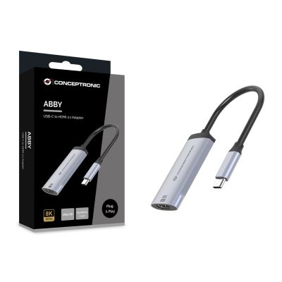 5. Conceptronic ABBY23G zewnętrzna karta graficzna usb 7680 x 4320 px Srebrny