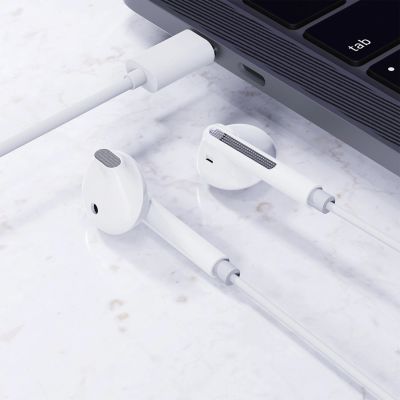 7. Słuchawki przewodowe Acefast L13 douszne z mikrofonem USB-C - białe