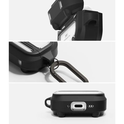 6. Etui Ringke UX Magnetic na AirPods Pro 3 - czarno-przezroczyste