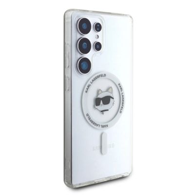 4. Etui Karl Lagerfeld Button Choupette Head Printed Logo MagSafe Samsung Galaxy S25 Ultra biały