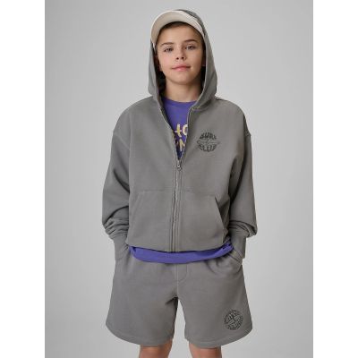 Bluza dresowa loose z kapturem chłopięca 4F 4FJRSS26TSWSM2934-25S