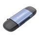 Czytnik kart pamięci Wozinsky WCR-5G do SD i microSD USB-A 3.0 / USB-C 3.0 aluminiowy - szary