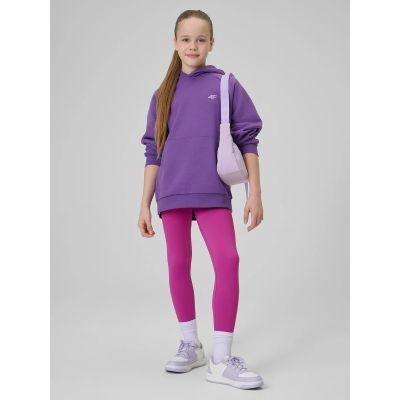 6. Bluza dresowa loose z kapturem dziewczęca 4F 4FJRSS26TSWSF3040-50S