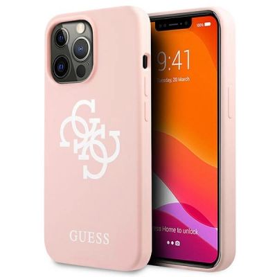 Etui Guess Silicone 4G Logo na iPhone 13 Pro Max 6,7" - różowe