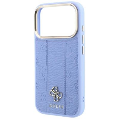 5. Etui Guess Stripe Peony 4G Logo MagSafe na iPhone 18 Pro / 17 Pro - jasnoniebieskie