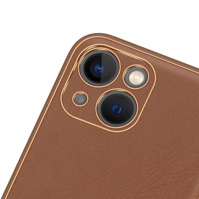 6. Dux Ducis Yolo etui iPhone 14 Plus elegancki pokrowiec ze skóry ekologicznej brązowy