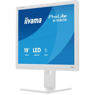 3. iiyama ProLite B1980S-W1 monitor komputerowy 48,3 cm (19") 1280 x 1024 px SVGA LED Biały