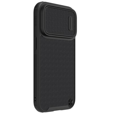 3. Nillkin Textured S Case etui iPhone 14 Pro Max pokrowiec z osłoną na aparat czarny