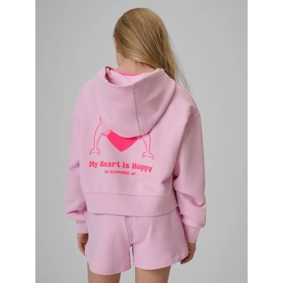 7. Bluza dresowa loose z kapturem dziewczęca 4F 4FJRSS26TSWSF2936-56S