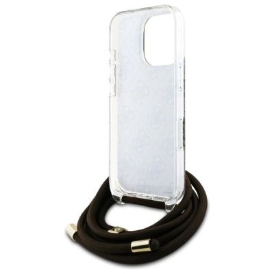 6. Etui Guess Crossbody Cord 4G Print na iPhone 16 Pro - brązowe