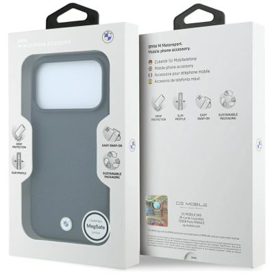 8. Etui BMW Sign Kevlar Metal Logo MagSafe na iPhone 18 Pro Max / 17 Pro Max - ciemnoszare