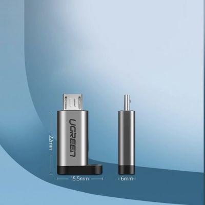 10. Ugreen adapter przejściówka z USB Typ C na micro USB szary (50590)