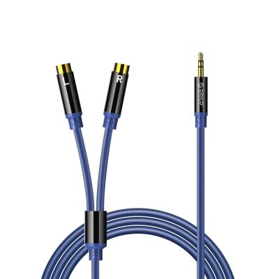 Kabel audio Orico AXRF mini jack 3.5 mm do 2x RCA żeńskiego 1.5 m - niebieski