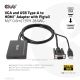 3. CLUB3D CAC-1720 adapter kablowy 0,6 m HDMI Typu A (Standard) VGA (D-Sub) + USB Czarny