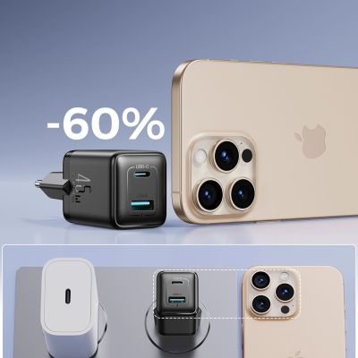 11. Ładowarka sieciowa Joyroom JR-TG8 GaN 45W USB-C + USB-A - czarna