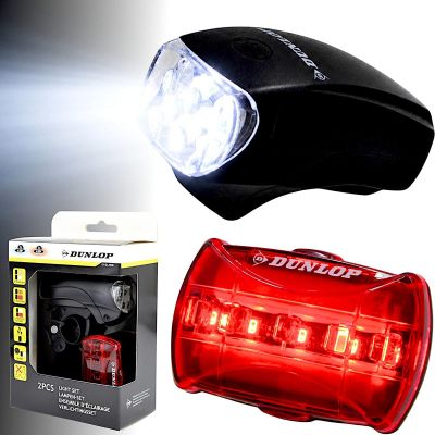 13. ZESTAW LAMP ROWEROWYCH LED PRZÓD TYŁ DUNLOP
