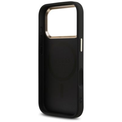 7. Etui Guess 4G Triangle Logo MagSafe na iPhone 17 Pro - czarno-złote