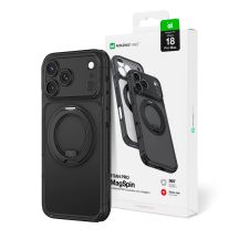 Etui AMAZINGTHING Titan Pro Spin Lens na iPhone 18 Pro Max z obrotowym pierścieniem i mocowaniem na smycz kompatybilne z MagSafe - czarne