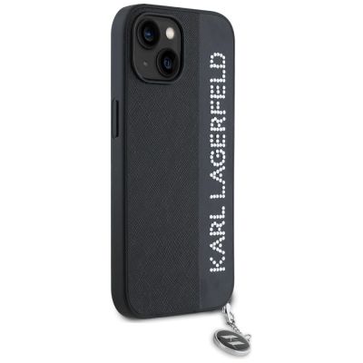 4. Etui Karl Lagerfeld Saffiano Rhinestones & Charm na iPhone 15 / 14 / 13 - czarne