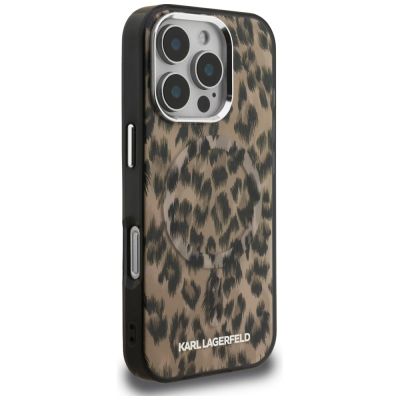 4. Etui Karl Lagerfeld IML Leopard Pattern MagSafe do iPhone 16 Pro Max - brązowe