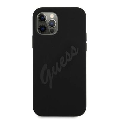 3. Etui Guess Script Vintage na iPhone 12 Pro Max - czarne