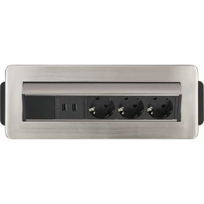 9. Listwa zasilająca na biurko Indesk Power 3x 2xUSB