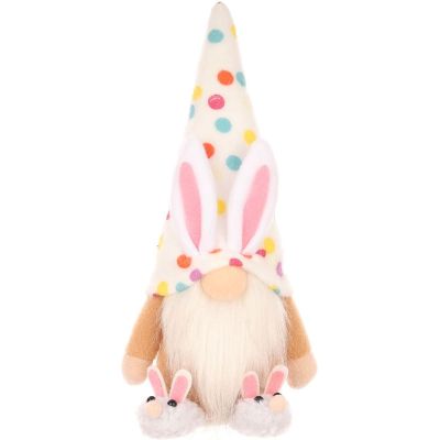 13. SKRZAT GNOM ZAJĄCZEK 25CM W GROSZKI BOY DEKORACJA WIOSENNA