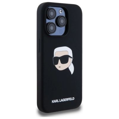 4. Etui Karl Lagerfeld Silicone Karl Head Print MagSafe na iPhone 15  Pro 6.1" - czarne
