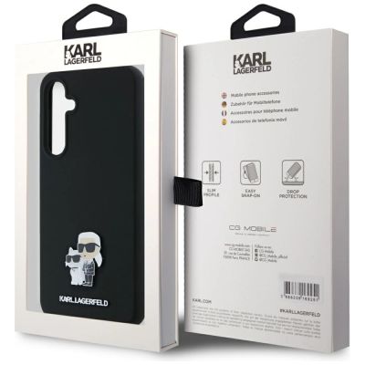 8. Etui Karl Lagerfeld Silicone Karl&Choupette Metal Pin na Samsung Galaxy A35 - czarne