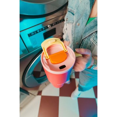 30. Kubek termiczny ze słomką Kambukka Rio Tumbler 950ml, Pink Papaya