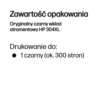 20. Tusz HP czarny HP 304XL , HP304XL=N9K08AE, 300 str.