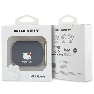 3. Etui Hello Kitty Silicone 3D Kitty Head na AirPods Pro - czarne