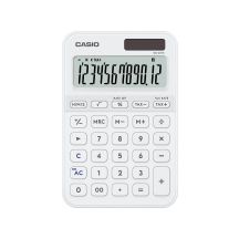 CASIO Kalkulator MS-20YC-WE Zasilanie bateryjno-słoneczne, Kolor Biały.