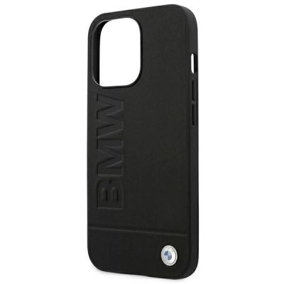 6. Etui BMW Leather Stamp na iPhone 14 Pro - czarne