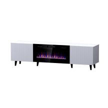 Szafka RTV PAFOS EF z kominkiem elektrycznym 180x42x49 biały mat