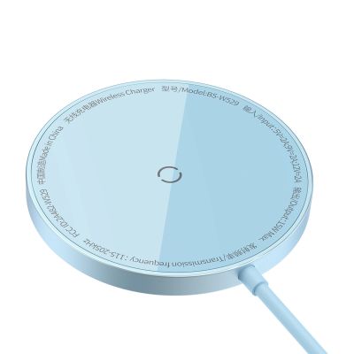 8. Baseus Simple Mini3 ładowarka magnetyczna MagSafe Qi 15W niebieska