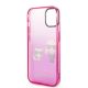 7. Etui Karl Lagerfeld Gradient Ikonik Karl&Choupette na iPhone 14 Plus - różowe