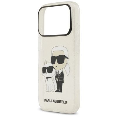 6. Etui Karl Lagerfeld IML NFT Glitter Karl&Choupette na iPhone 18 Pro / 17 Pro - przezroczyste