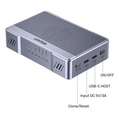 13. Unitek obudowa 2x M.2 20 Gb/s  RAID0, RAID1 + klonowanie