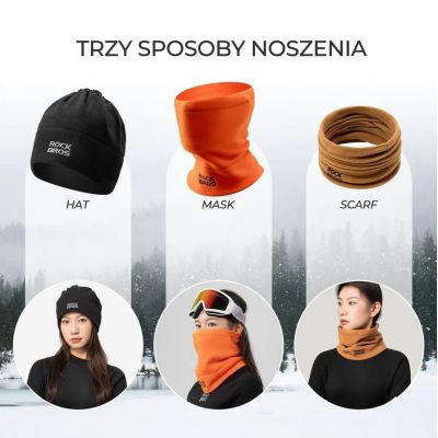 2. ROCKBROS półmaska na twarz 3w1 M012 brązowa