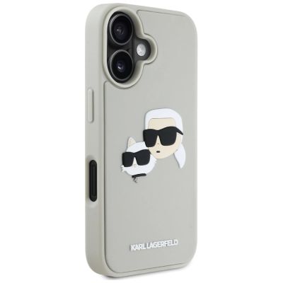 4. Etui Karl Lagerfeld HC 3D Rubber Double Heads na iPhone 16 - beżowe