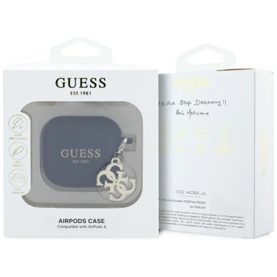 3. Etui Guess 4G Charm na AirPods 4 - czarne