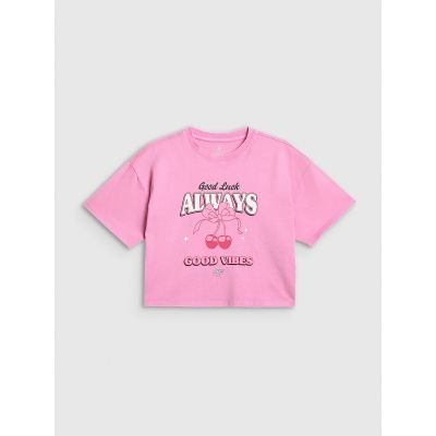 5. T-shirt boxy z nadrukiem dziewczęcy 4F 4FJRAW26TTSHF4239-56S