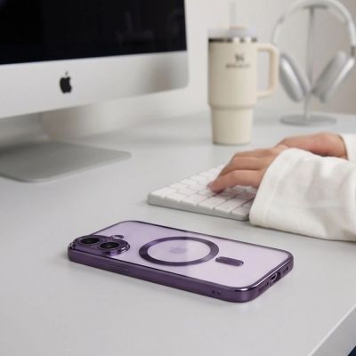 9. Etui Tech-Protect MagFlex na iPhone 17 - przezroczysto-fioletowe