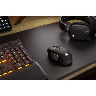 3. Corsair SCIMITAR ELITE WIRELESS myszka Gaming Po prawej stronie RF Wireless + Bluetooth + USB Type-C Optyczny 26000 DPI