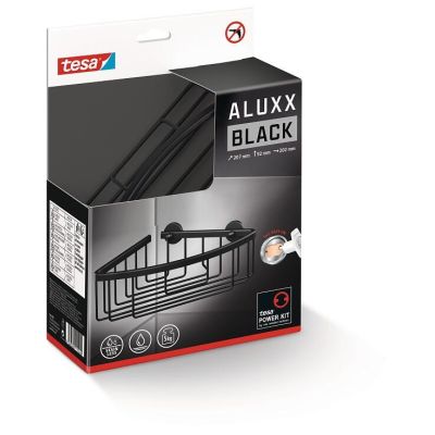 3. TESA ALUXX BLACK Aluminium Do zawieszenia na ścianę Koszyk prysznicowy