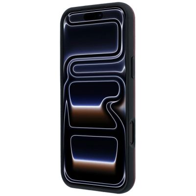 5. Etui Mercedes Leather Semi Wrap Iconic Line MagSafe do iPhone 18 Pro Max / 17 Pro Max - burgundowe