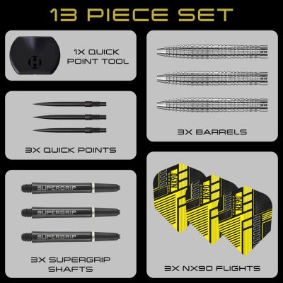 6. Rzutki Harrows NX-90 Tapered QP 90% steeltip